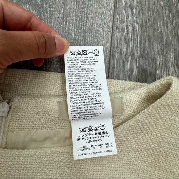 Max Mara Cream Contrast Cuff Dress Classic Shift Style Women’s 16 - Picture 6 of 9